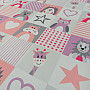 Decorative fabric BLACK-OUT Pink-purple animals