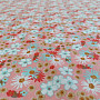 Cotton fabric ZINIA peach flowers