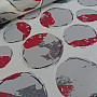 Decorative fabric BLACK OUT Bubbles red