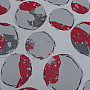 Decorative fabric BLACK OUT Bubbles red
