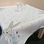 Embroidered tablecloths and scarves HARE white