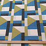 Geo blue decorative fabric