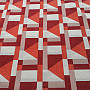 Geo red decorative fabric