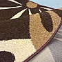 Round carpet KARMEL flower brown