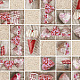 Decorative fabric HEARTS LIDIA 401