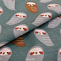 Cotton jersey OWLS turquoise