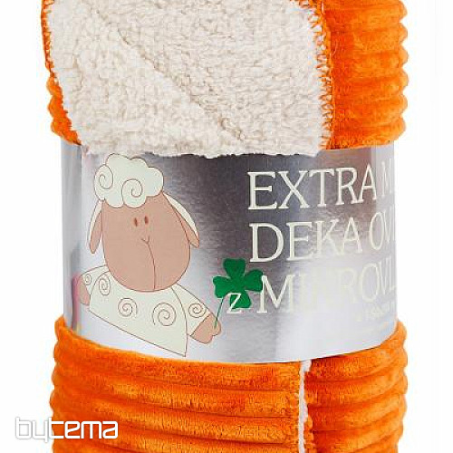 Microfiber blanket EXTRA SOFT SHEEP plastic design - cinnamon