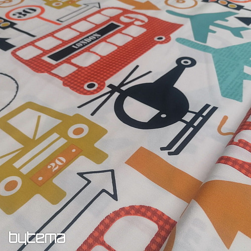 Children's decorative fabric TRANSPORT, TRAFFIC