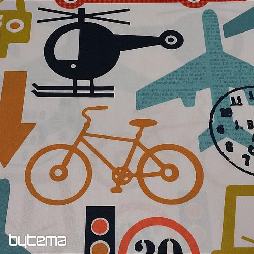 Children's decorative fabric TRANSPORT, TRAFFIC