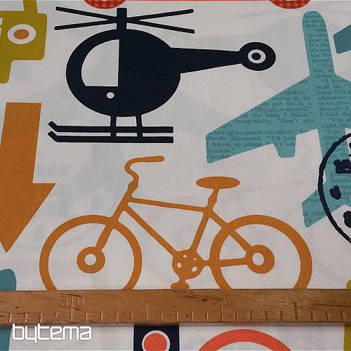 Children's decorative fabric TRANSPORT, TRAFFIC