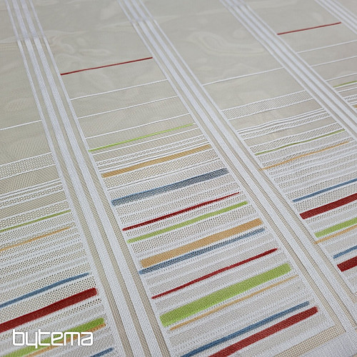 Children&#39;s curtain on a stained glass window - jacquard Colorful stripes