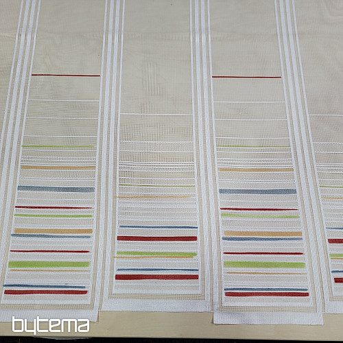 Children&#39;s curtain on a stained glass window - jacquard Colorful stripes