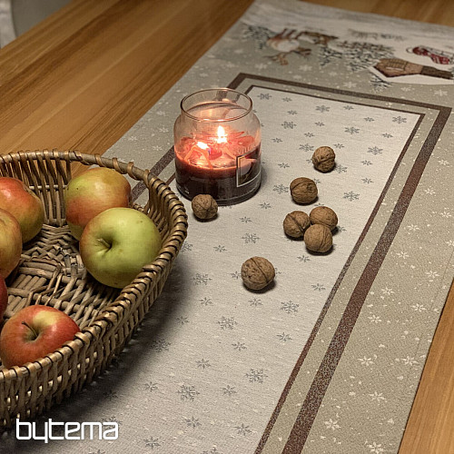 Tapestry tablecloth, scarf and place setting WINTER LANDSCAPE