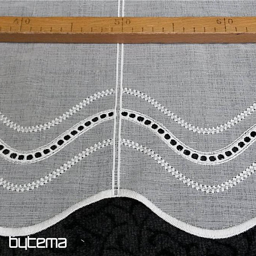 Modern woven Curtain V52 cream-white