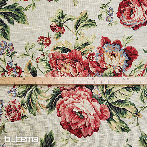 Tapestry fabric LARGE CREAM ROSE