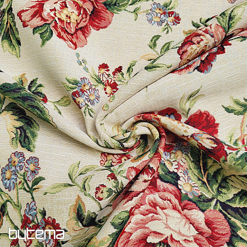 Tapestry fabric LARGE CREAM ROSE
