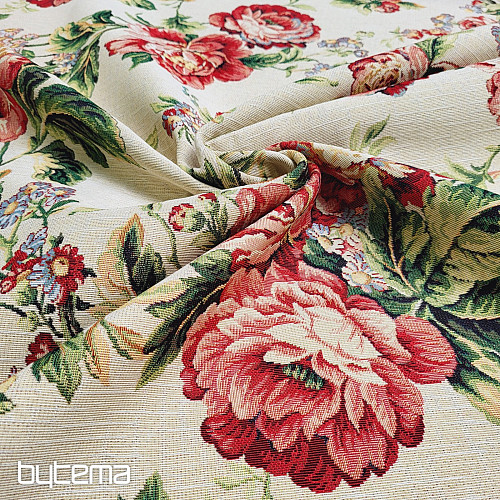 Tapestry fabric LARGE CREAM ROSE