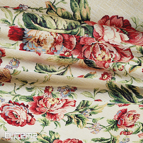 Tapestry fabric LARGE CREAM ROSE