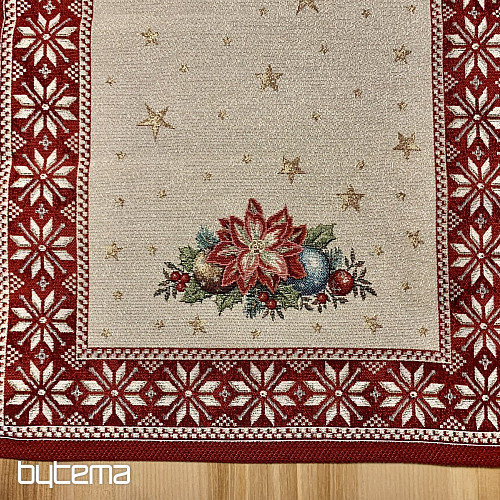 Christmas tapestries tablecloths and scarves CHRISTMAS STAR II red