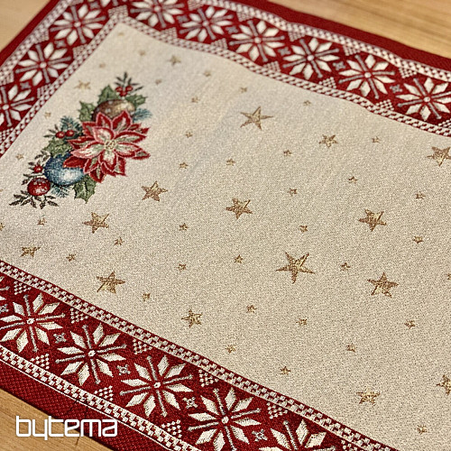 Christmas tapestries tablecloths and scarves CHRISTMAS STAR II red