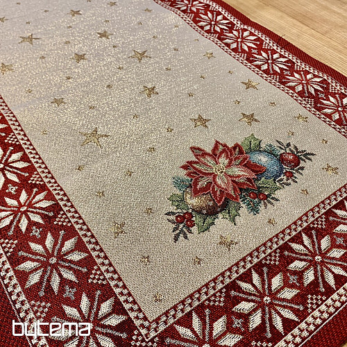 Christmas tapestries tablecloths and scarves CHRISTMAS STAR II red