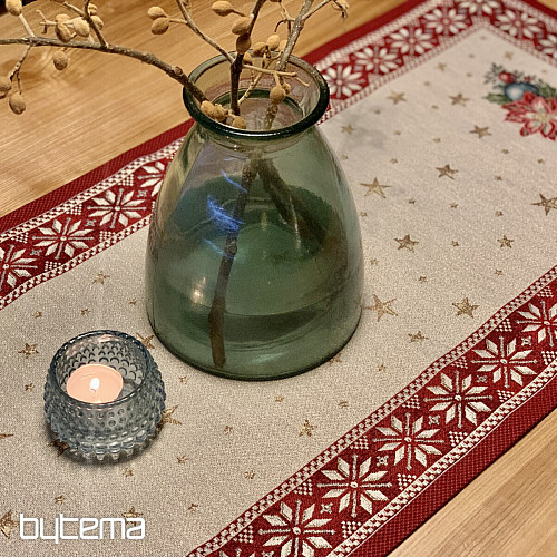 Christmas tapestries tablecloths and scarves CHRISTMAS STAR II red