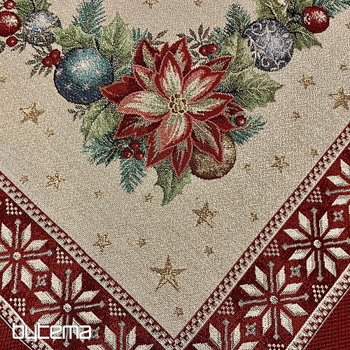 Christmas tapestries tablecloths and scarves CHRISTMAS STAR II red