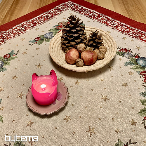 Christmas tapestries tablecloths and scarves CHRISTMAS STAR II red