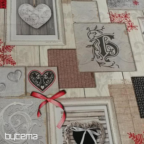 Decorative fabric 3D HEART IN A FRAME
