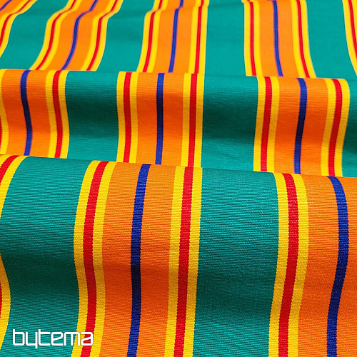CHAIR FABRIC LINDA turquoise stripes