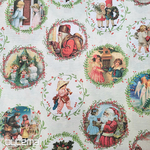 Christmas decoration fabric VICTORIAN CHRISTMAS