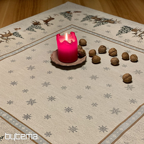 Tapestry tablecloth and scarf ANIMALS AT THE TREE