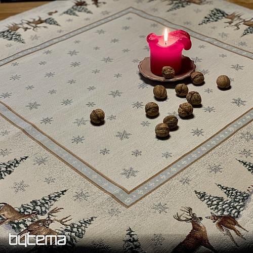 Tapestry tablecloth and scarf ANIMALS AT THE TREE