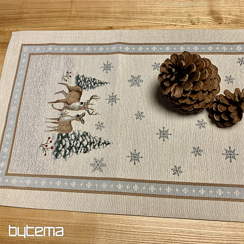 Tapestry tablecloth and scarf ANIMALS AT THE TREE