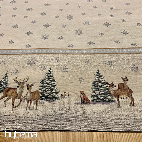 Tapestry tablecloth and scarf ANIMALS AT THE TREE