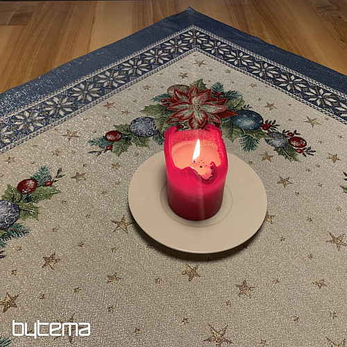 Christmas tapestries tablecloths and scarves CHRISTMAS STAR II blue