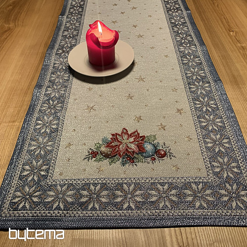 Christmas tapestries tablecloths and scarves CHRISTMAS STAR II blue