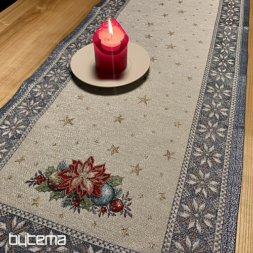 Christmas tapestries tablecloths and scarves CHRISTMAS STAR II blue
