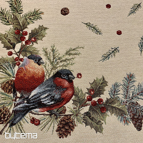 Tapestry tablecloth and scarf BULL BIRD