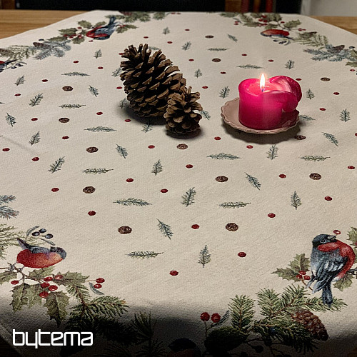 Tapestry tablecloth and scarf BULL BIRD