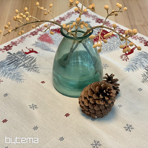 Christmas tapestry tablecloths and scarves TREES WITH DEER