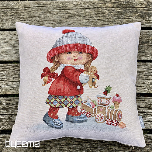 Christmas tapestry cover GIRL WITH A TOY