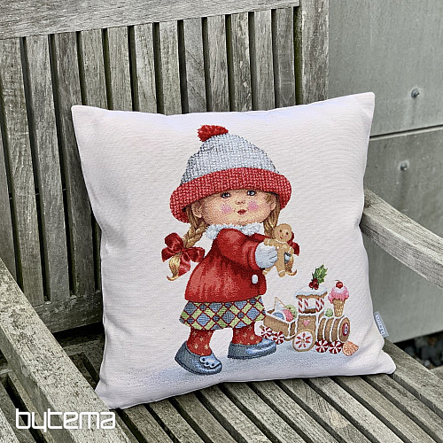 Christmas tapestry cover GIRL WITH A TOY