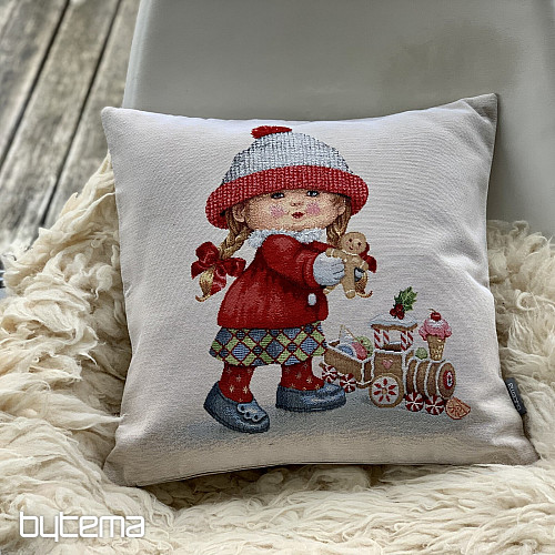 Christmas tapestry cover GIRL WITH A TOY