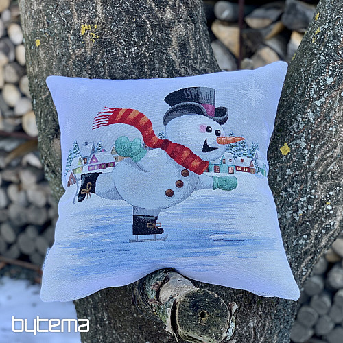 Christmas tapestry SNOWMAN ON SKATES