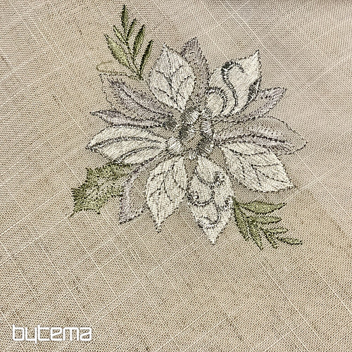 Embroidered Christmas tablecloths and scarves Silver Star