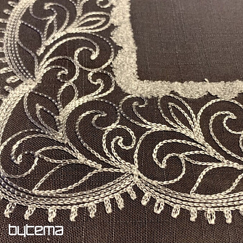 Embroidered tablecloth gray