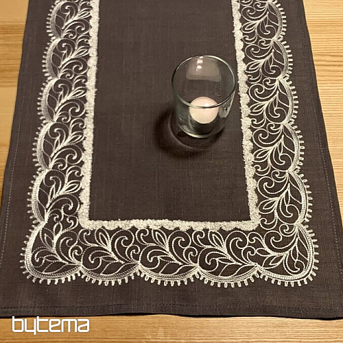 Embroidered tablecloth gray