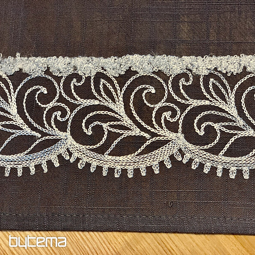 Embroidered tablecloth gray