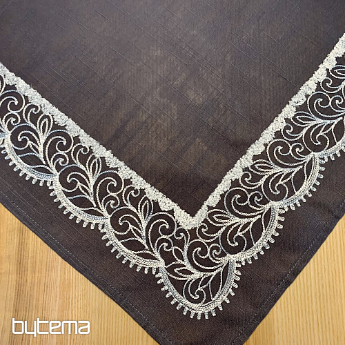 Embroidered tablecloth gray